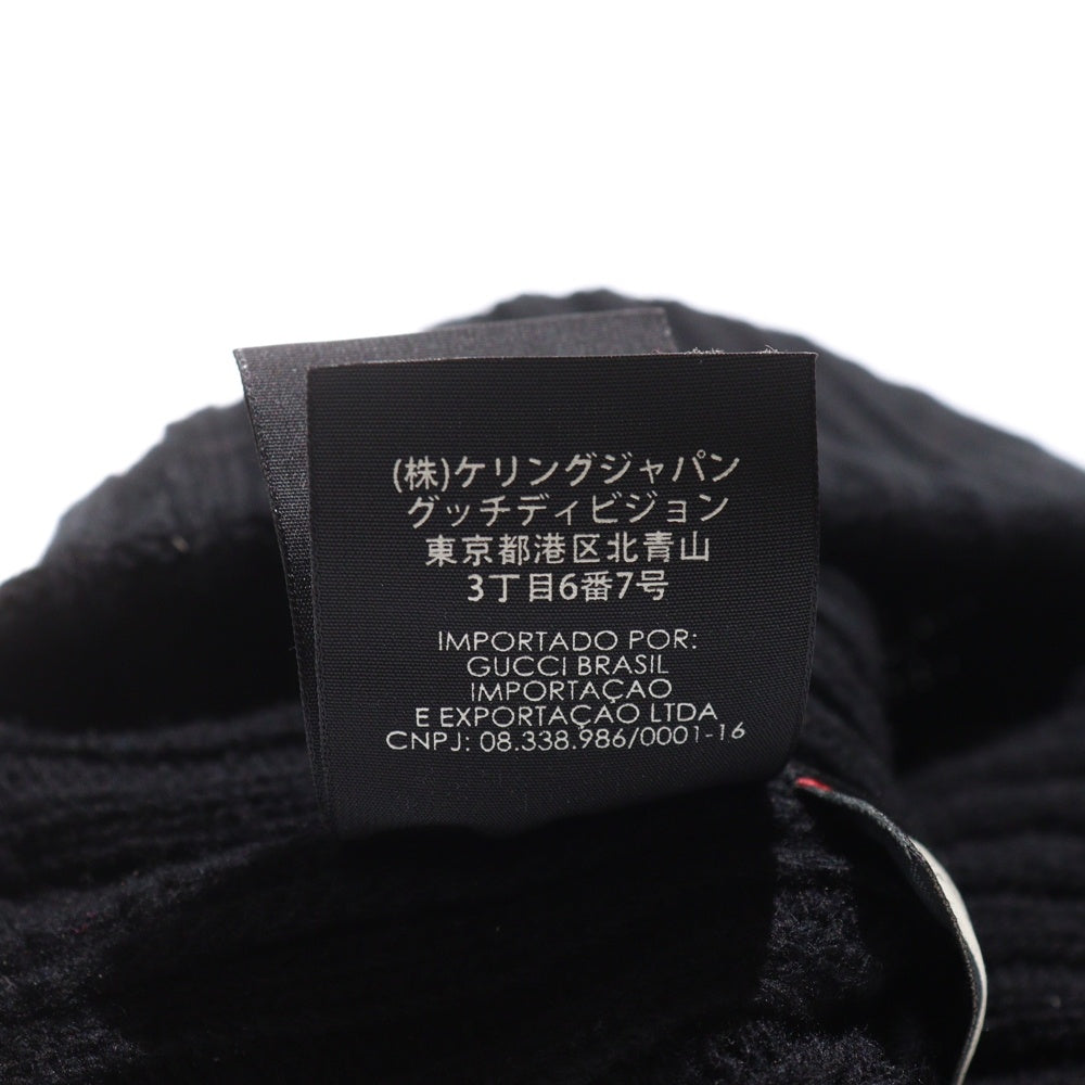 GUCCI(グッチ) ハートダガー ウールニット ビーニー キャップ 帽子 ブラック