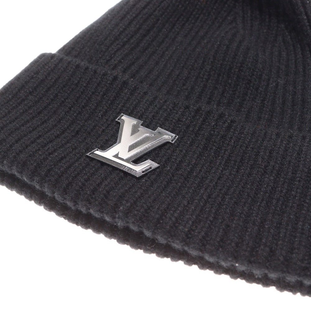 LOUIS VUITTON(ルイヴィトン) ボネ LV アヘッド ロゴワッペン付き カシミヤ ニットキャップ ビーニー 帽子 ブラック M76591