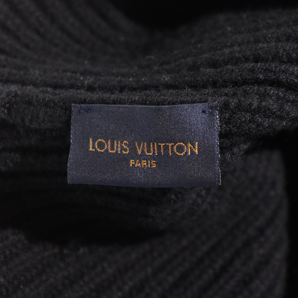 LOUIS VUITTON(ルイヴィトン) ボネ LV アヘッド ロゴワッペン付き カシミヤ ニットキャップ ビーニー 帽子 ブラック M76591