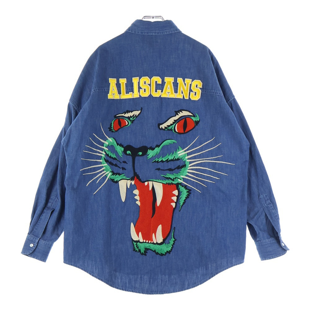 GUCCI(グッチ) バッグ刺繍 ボタンダウン 長袖デニム シャツ インディゴ 519932 XDAHO