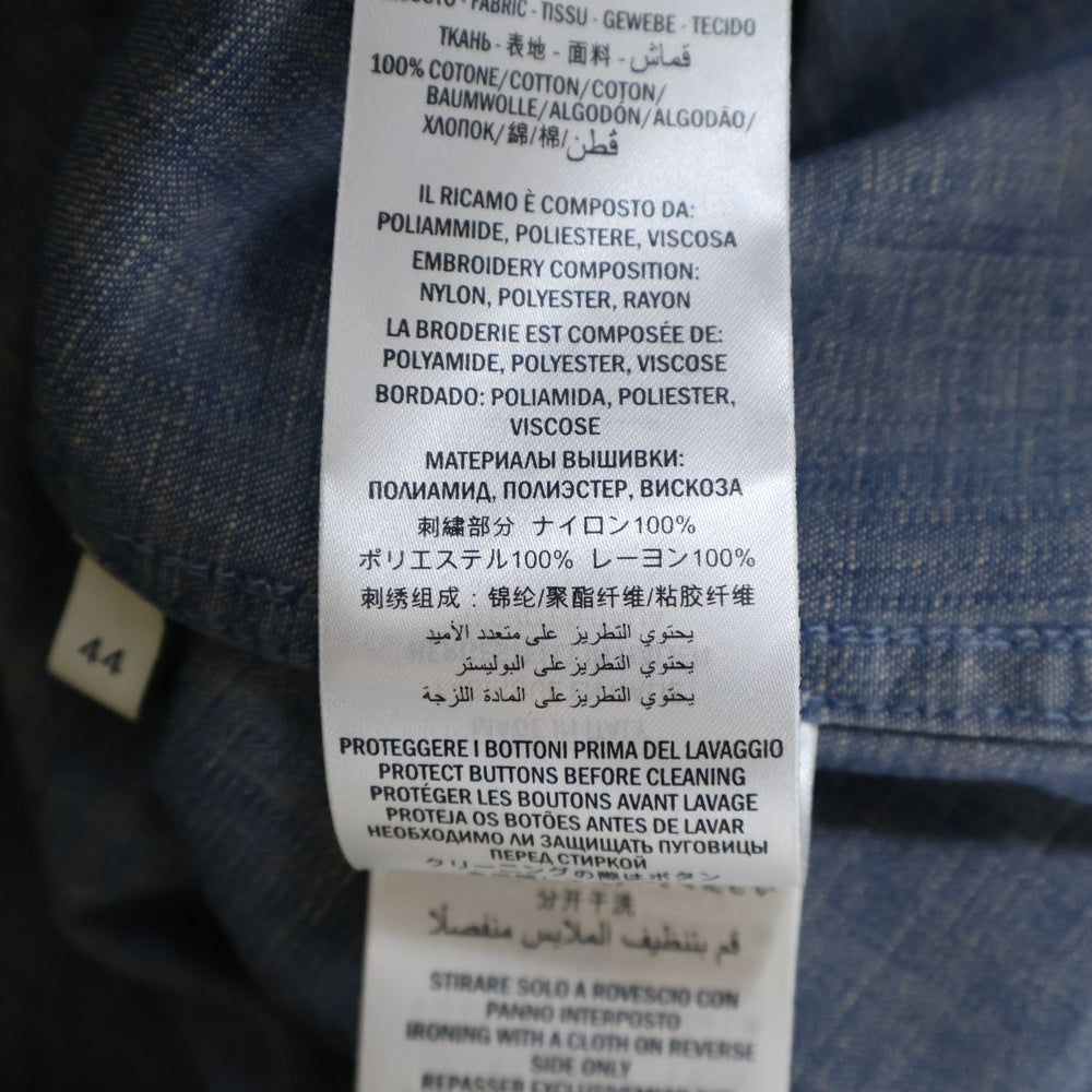 GUCCI(グッチ) バッグ刺繍 ボタンダウン 長袖デニム シャツ インディゴ 519932 XDAHO