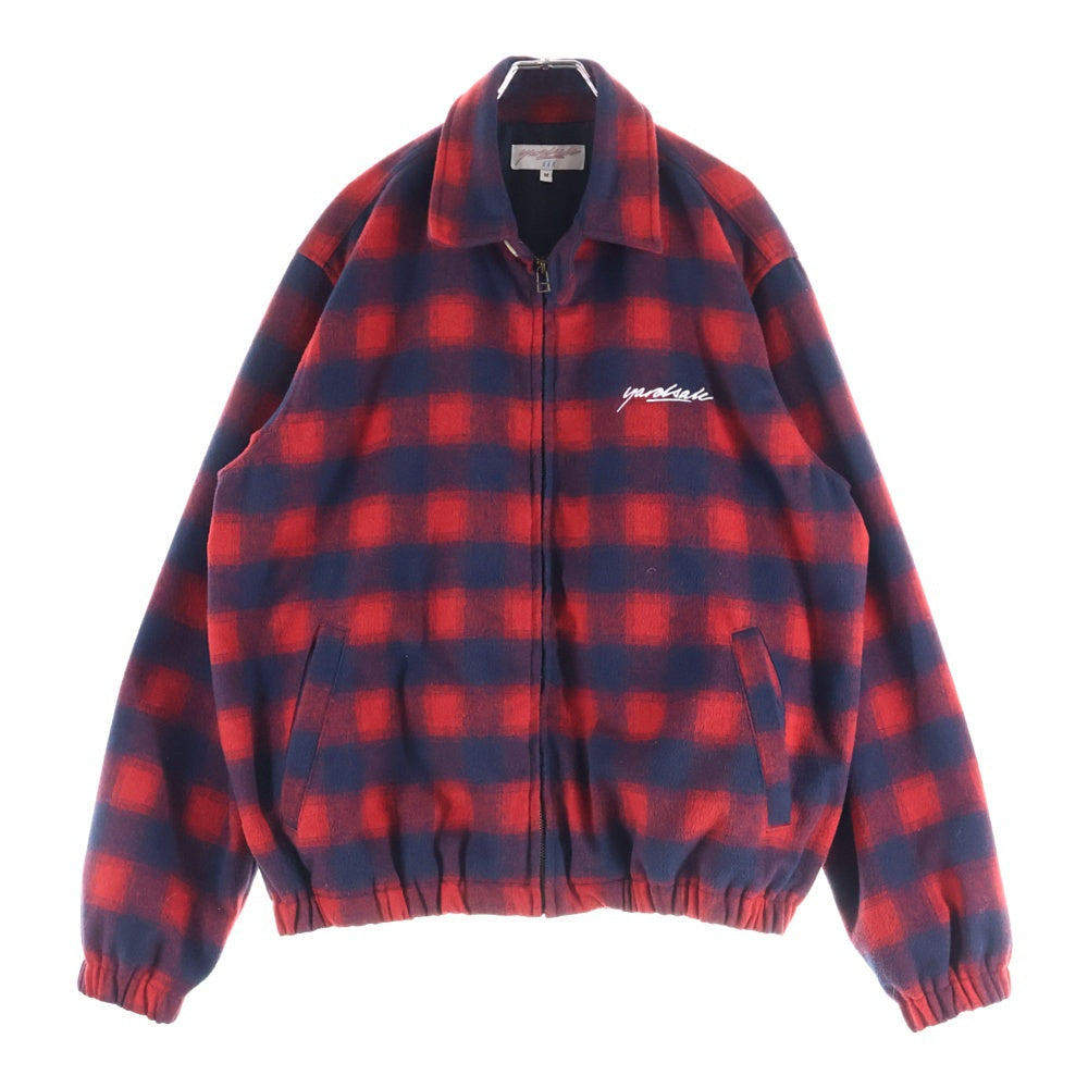 NO BRAND(ノーブランド) YARDSALE ヤードセール チェック ジップアップジャケット レッド/ネイビー