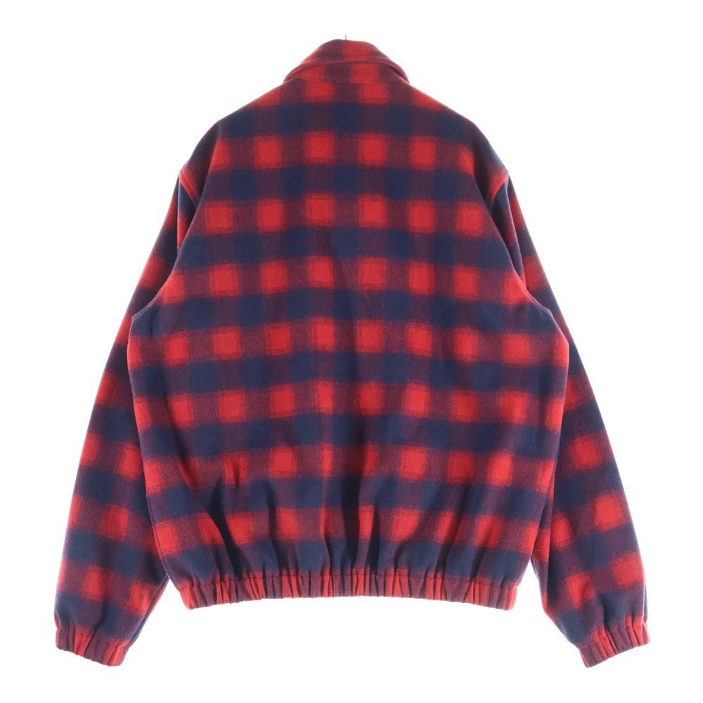 NO BRAND(ノーブランド) YARDSALE ヤードセール チェック ジップアップジャケット レッド/ネイビー