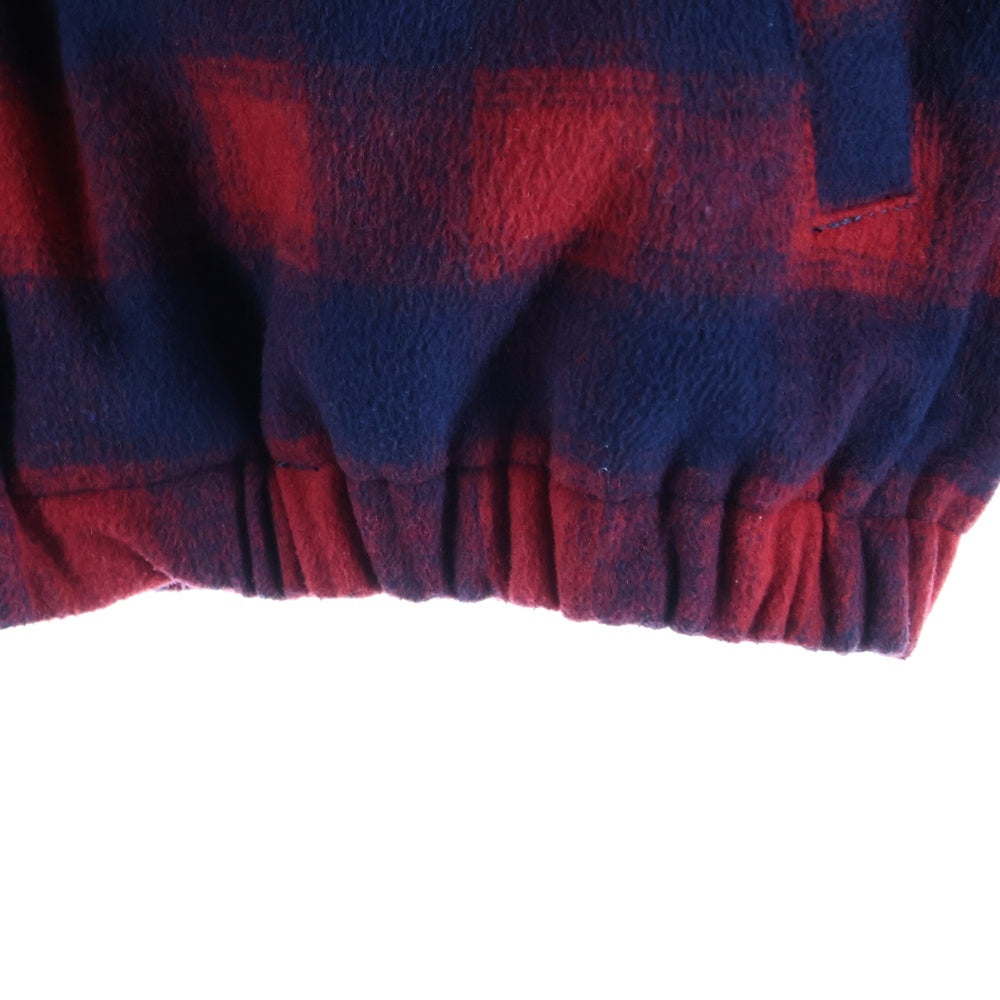 NO BRAND(ノーブランド) YARDSALE ヤードセール チェック ジップアップジャケット レッド/ネイビー