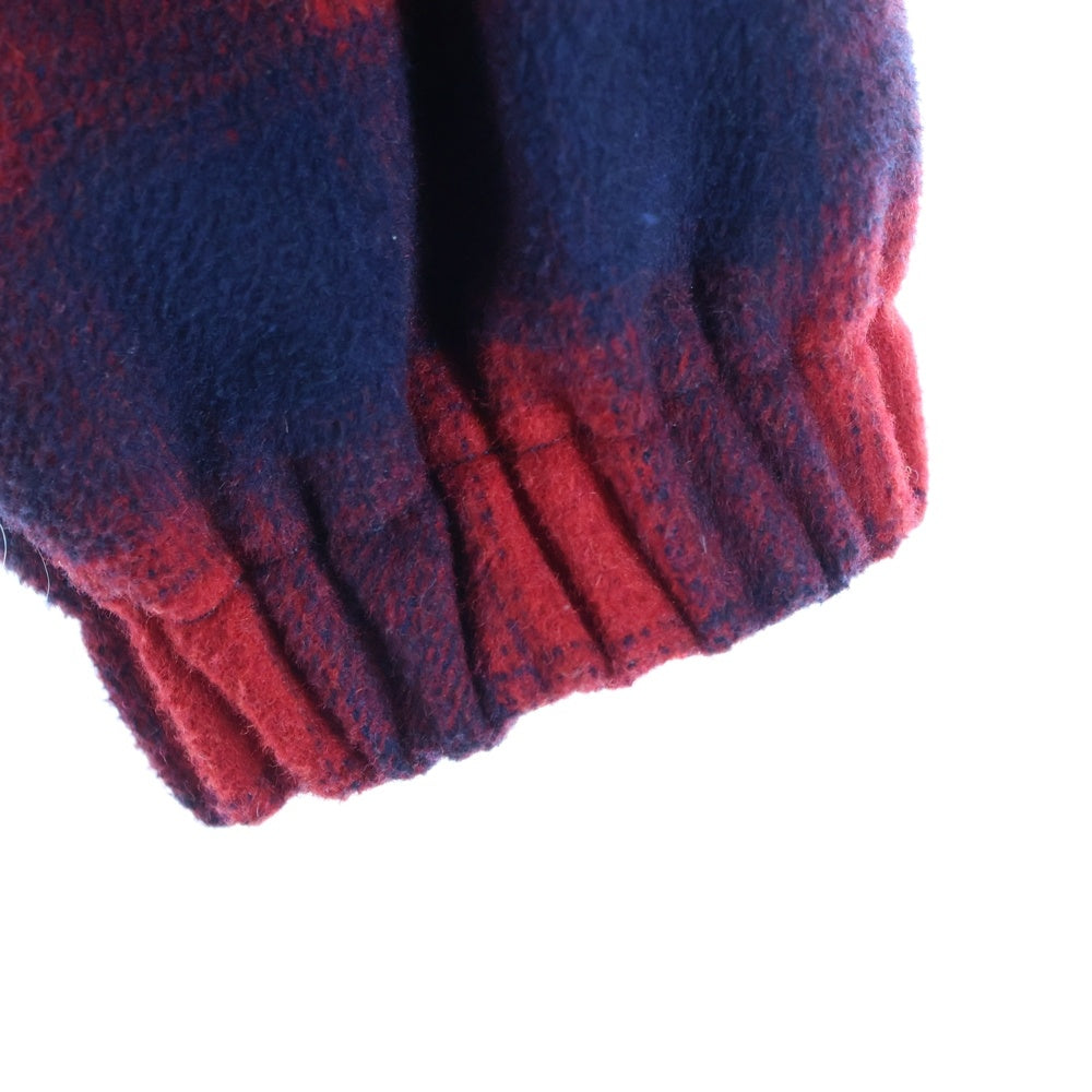 NO BRAND(ノーブランド) YARDSALE ヤードセール チェック ジップアップジャケット レッド/ネイビー