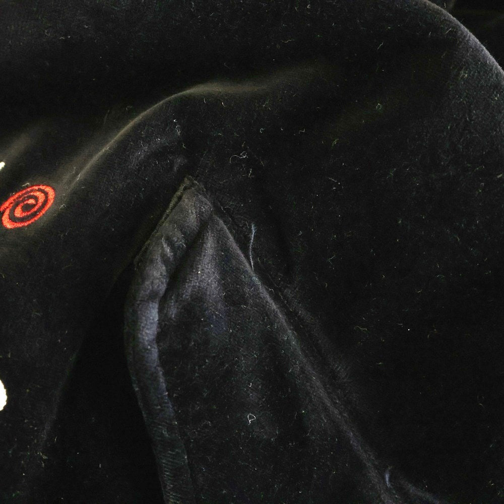 SUPREME(シュプリーム) 21SS Skulls Embroidered Velvet MA-1 スカルエンブロイダリー ベルベット リバーシブル ジップアップジャケット ブラック