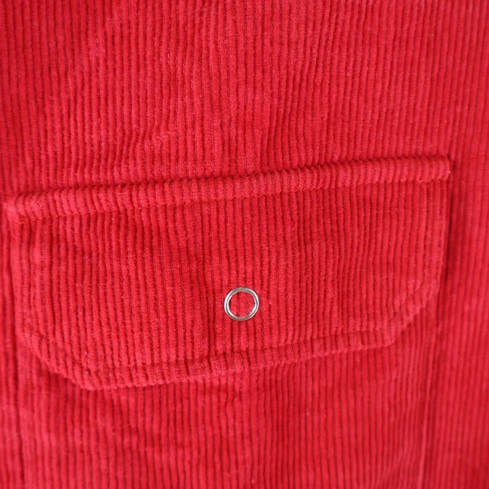 Palace Skateboards(パレススケートボーズ) 18SS LOY SHIRT コーデュロイ ハーフジップ ダブルポケット長袖シャツ レッド