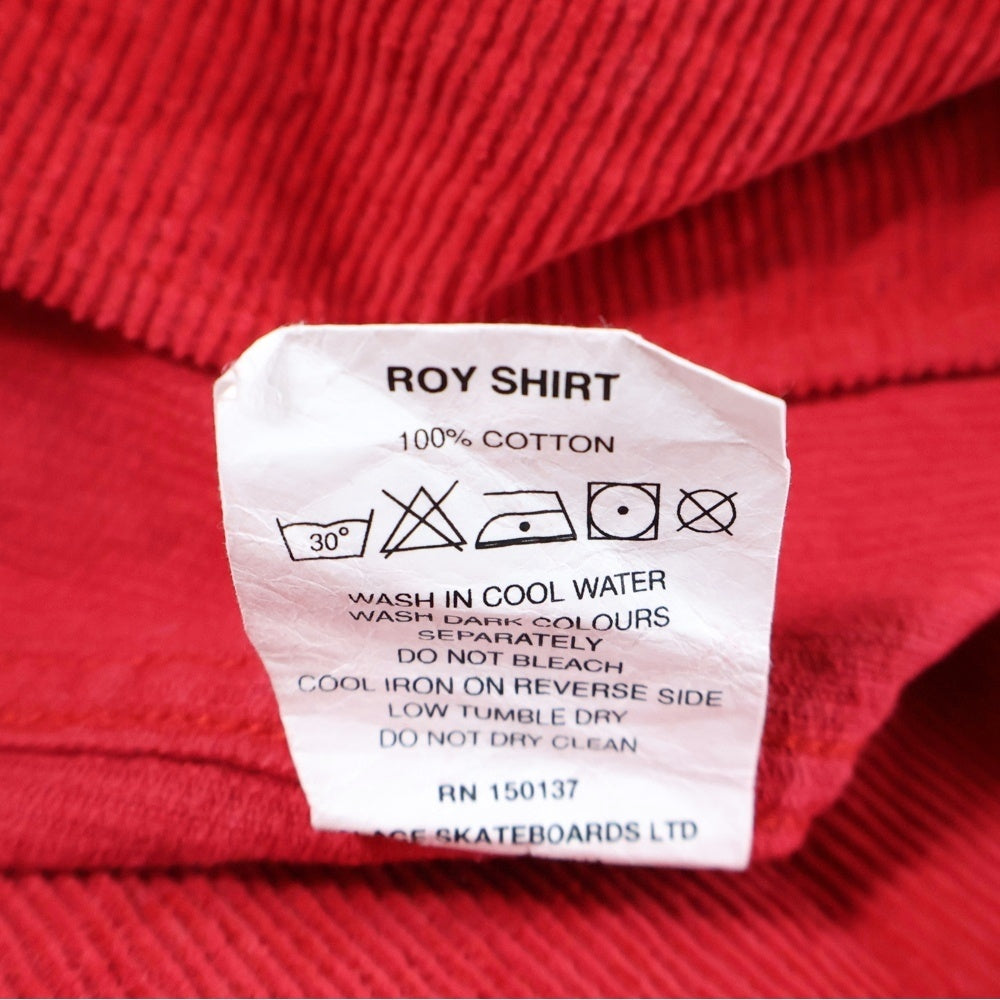 Palace Skateboards(パレススケートボーズ) 18SS LOY SHIRT コーデュロイ ハーフジップ ダブルポケット長袖シャツ レッド