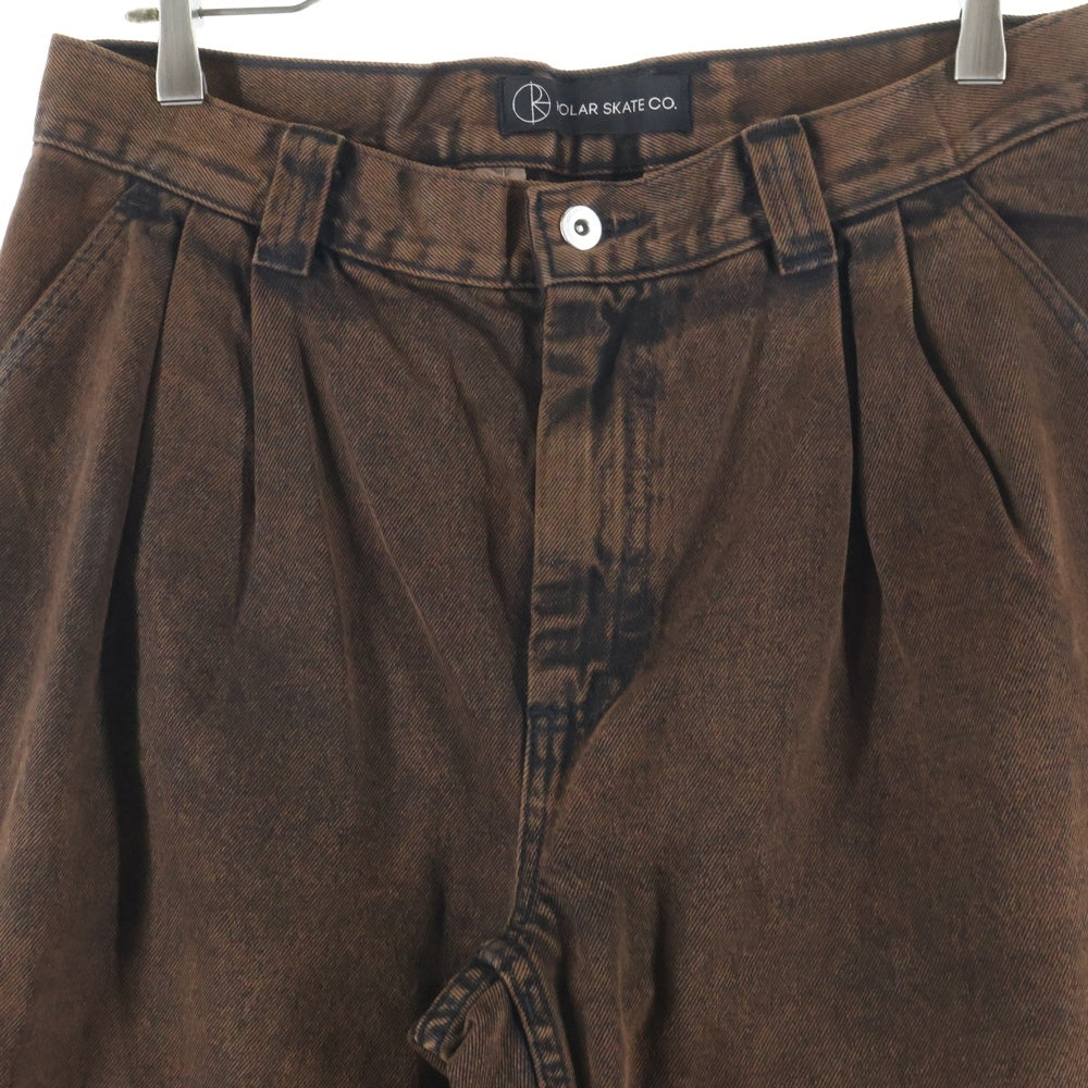 POLAR SKATE CO(ポーラー) 21AW 2タック デニム ストレートパンツ ブラウン PSC-F21-GRUNDCHINO