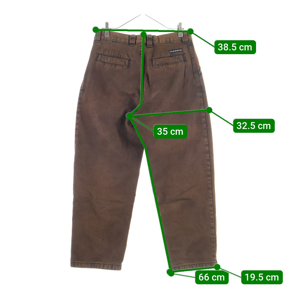 POLAR SKATE CO(ポーラー) 21AW 2タック デニム ストレートパンツ ブラウン PSC-F21-GRUNDCHINO