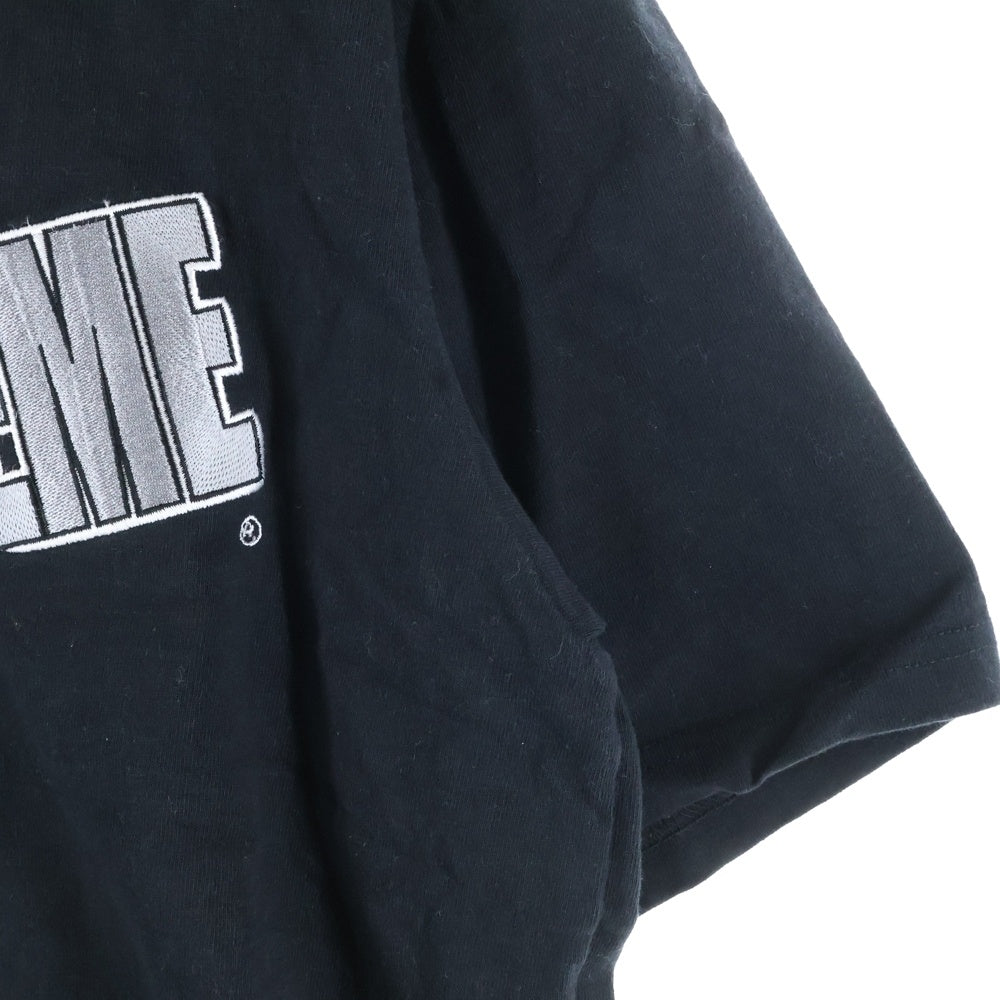 SUPREME(シュプリーム) 21SS Cut Logo S/S Top カットロゴ エンブロイダリー クルーネック半袖Tシャツ カットソー ブラック