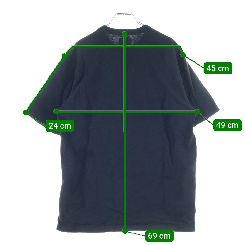 SUPREME(シュプリーム) 21SS Cut Logo S/S Top カットロゴ エンブロイダリー クルーネック半袖Tシャツ カットソー ブラック