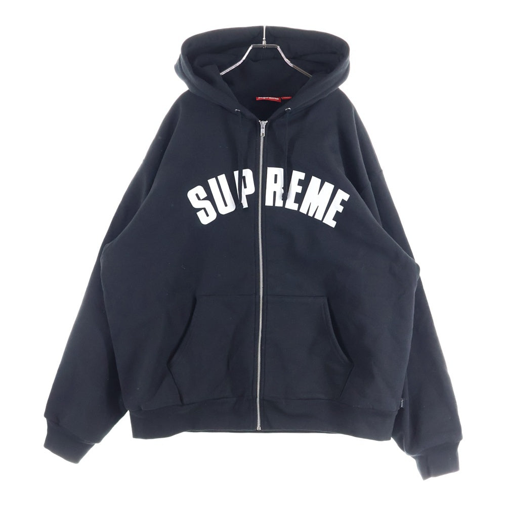 SUPREME(シュプリーム) 24AW Arc Thermal Zip Up Hooded Sweatshirt アーチロゴ サーマルライニング ジップアップパーカー スウェットフーディ ブラック