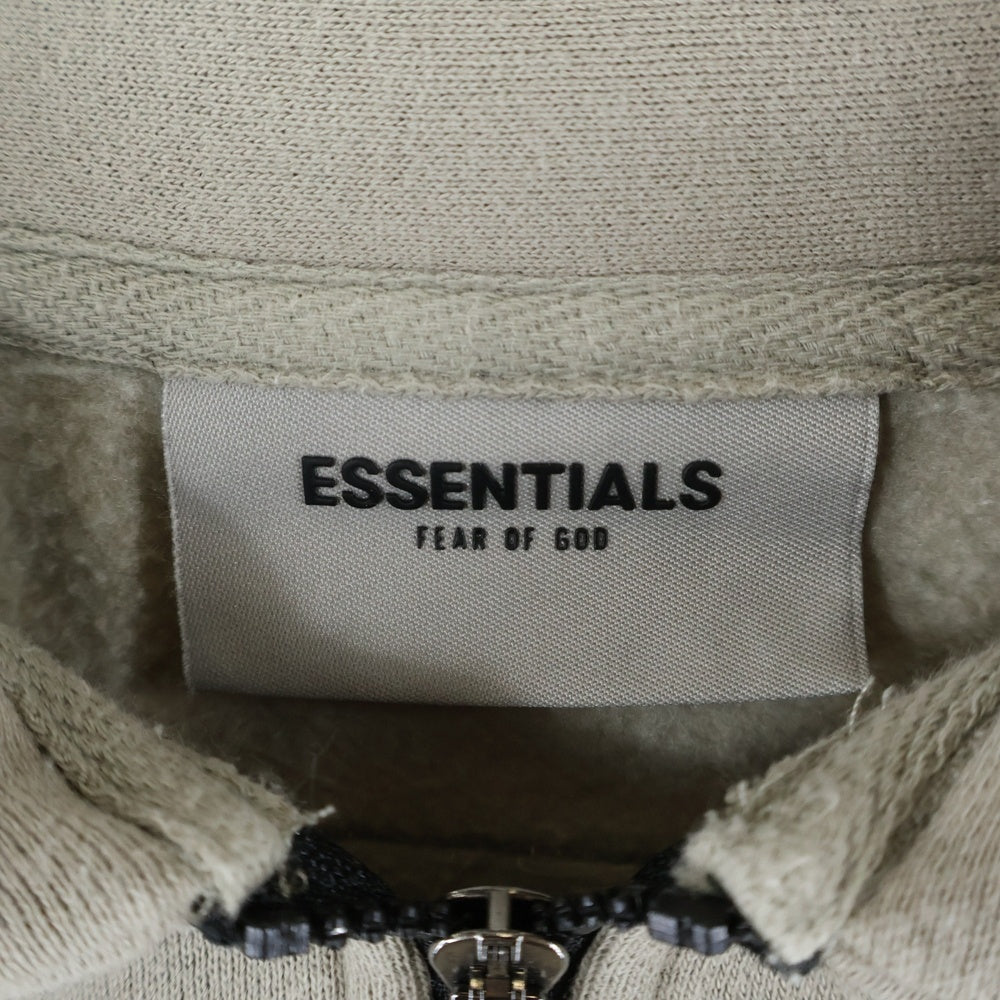 ESSENTIALS FEAR OF GOD(エッセンシャル フィアオブゴッド) 20AW Mock Neck Half Zip Pullover Sweater モックネック ロゴ ハーフジップ スウェット プルオーバー トレーナー ベージュ