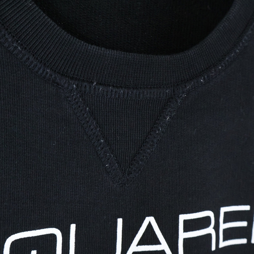 DSQUARED2(ディースクエアード) KIDS LOGO TOP キッズロゴ プリント クルーネック スウェット トレーナー ブラック DQ041N