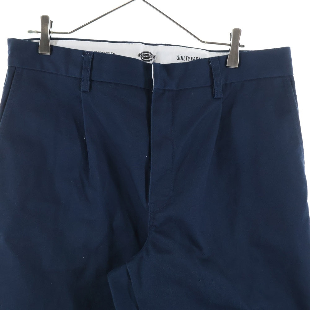 WACKO MARIA(ワコマリア) 24SS ×Dickies PLEATED TROUSERS ディッキーズ ロゴ刺繍 プリーツトラウザーズ チノパンツ ネイビー 24SS-WMP-DC01