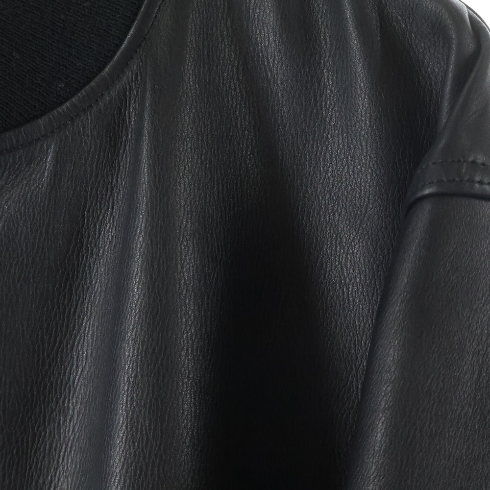 WACKO MARIA(ワコマリア) 24SS LEATHER VARSITY JACKET -A- (TYPE-2) カウハイドレザー バーシティ ジャケット ブルゾン ブラック 24SS-WMO-BL08