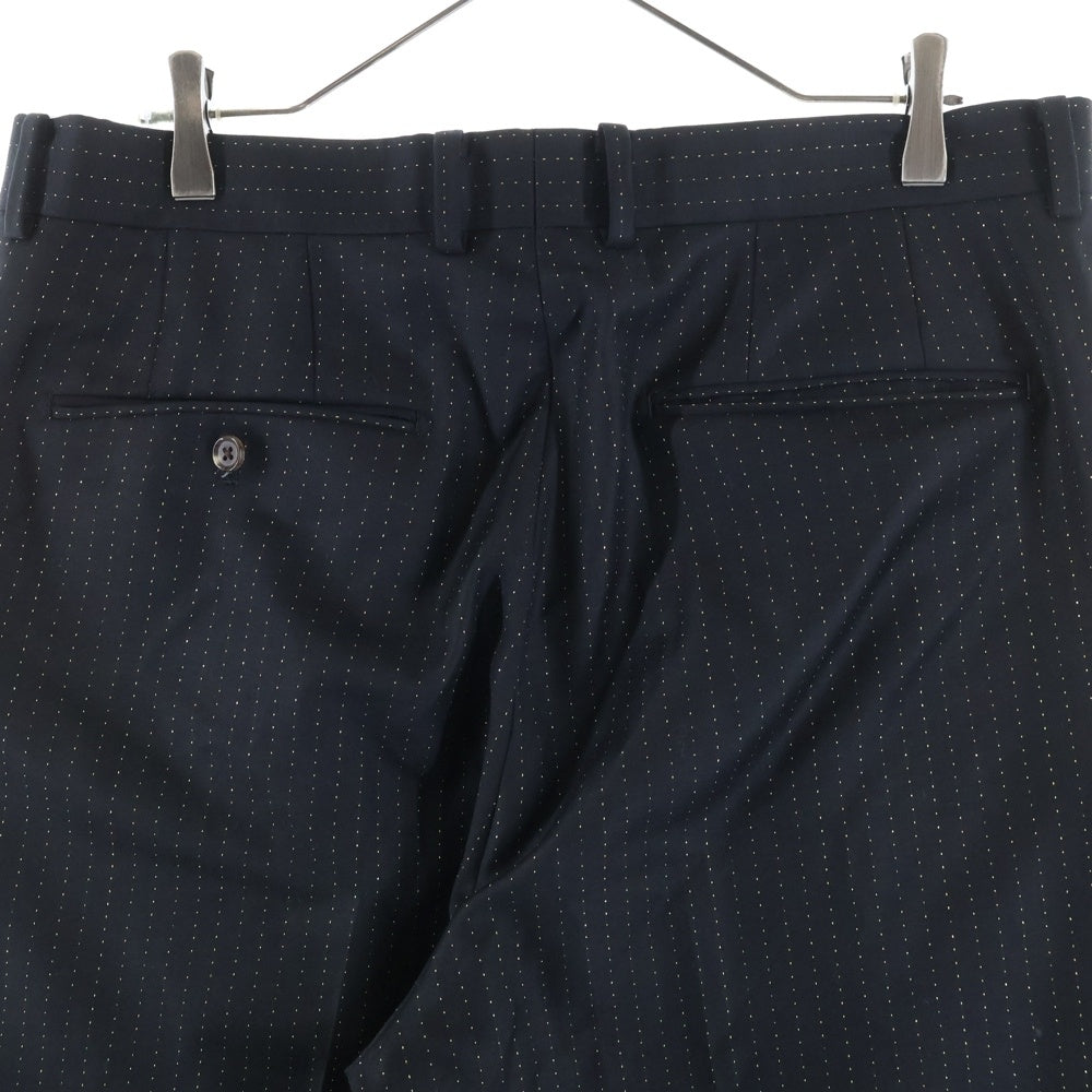 WACKO MARIA(ワコマリア) 22SS STRIPED PLEATED TROUSERS ストライプド プリーテッド トラウザーズ ウール スラックスパンツ ブラック 22SS-WMP-TR26