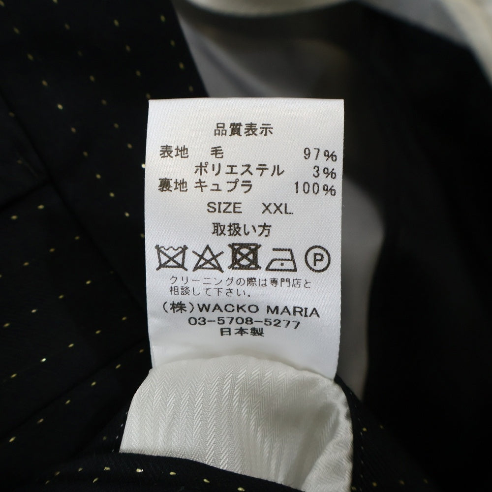 WACKO MARIA(ワコマリア) 22SS STRIPED PLEATED TROUSERS ストライプド プリーテッド トラウザーズ ウール スラックスパンツ ブラック 22SS-WMP-TR26