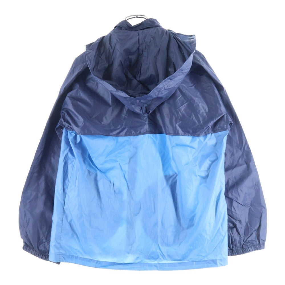 adidas Originals(アディダスオリジナルス) 80S VINTAGE ヴィンテージ 万国旗タグ トレフォイルロゴプリント ジップアップ フーデッドナイロンジャケット ブルー/ネイビー