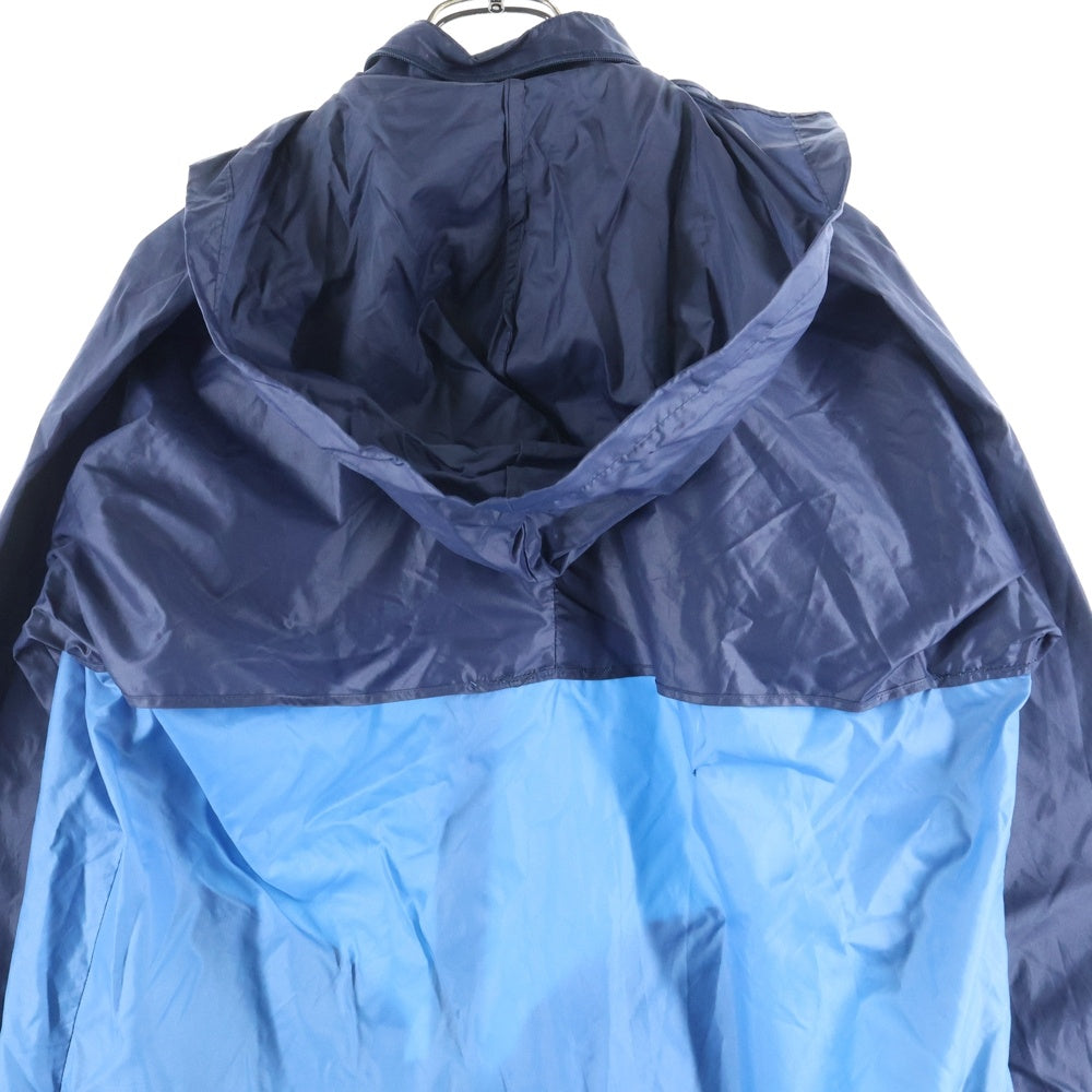 adidas Originals(アディダスオリジナルス) 80S VINTAGE ヴィンテージ 万国旗タグ トレフォイルロゴプリント ジップアップ フーデッドナイロンジャケット ブルー/ネイビー