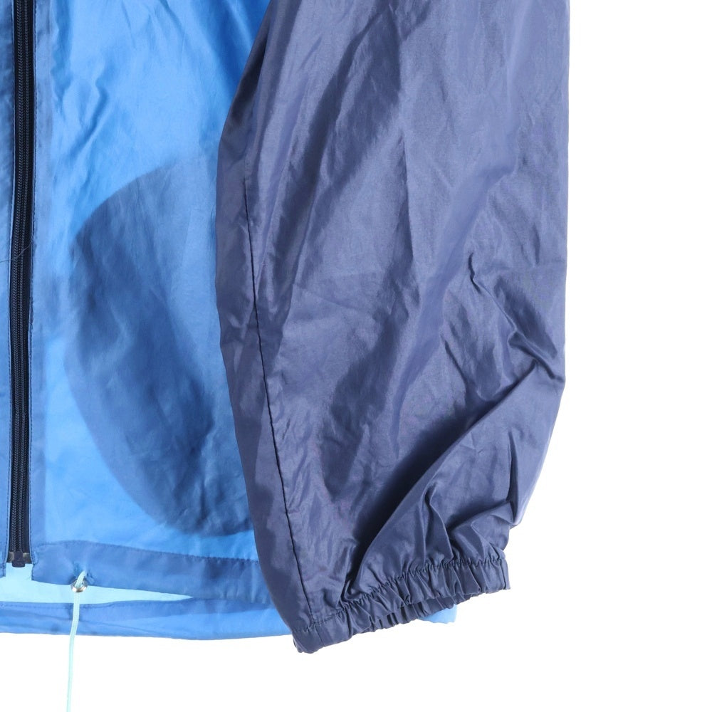 adidas Originals(アディダスオリジナルス) 80S VINTAGE ヴィンテージ 万国旗タグ トレフォイルロゴプリント ジップアップ フーデッドナイロンジャケット ブルー/ネイビー