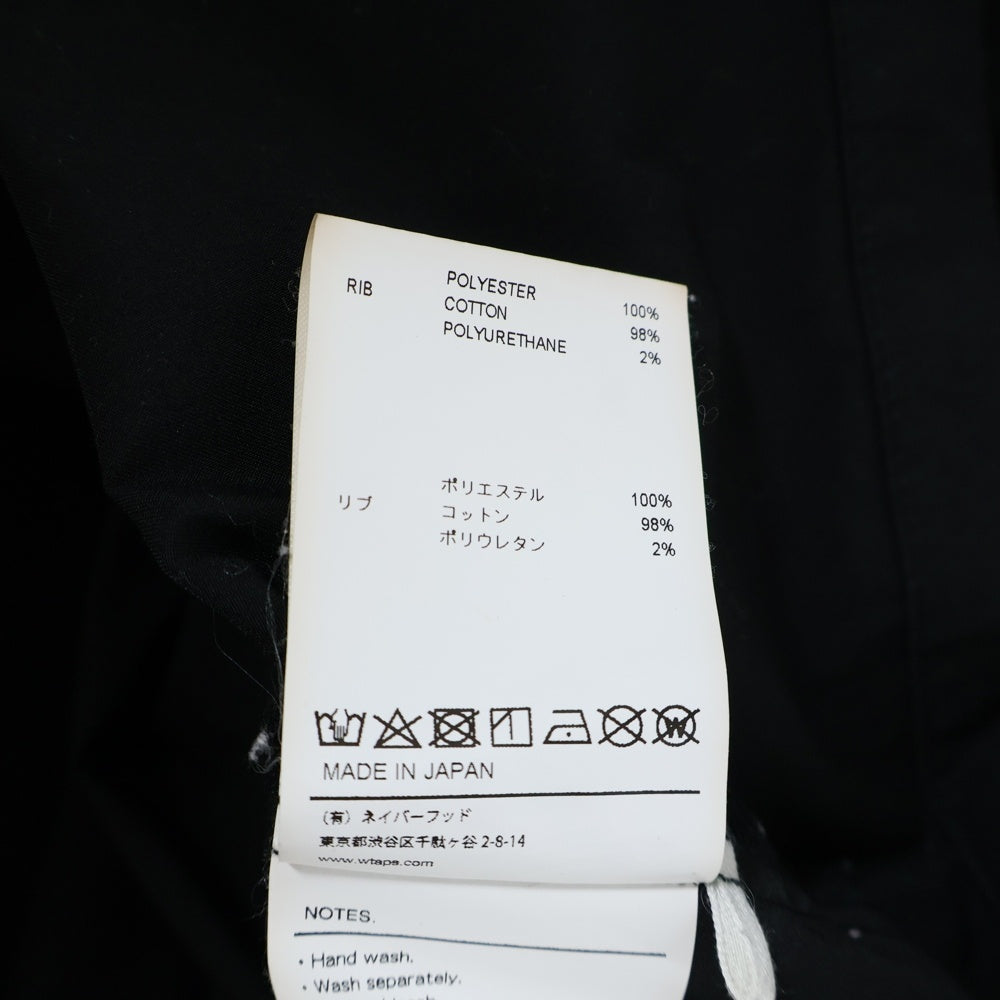 WTAPS(ダブルタップス) 20AW SMOCK LS POLY TWILL スモック ポリエステル クルーネック プルオーバーシャツ ブラック 202BRDT-SHM04