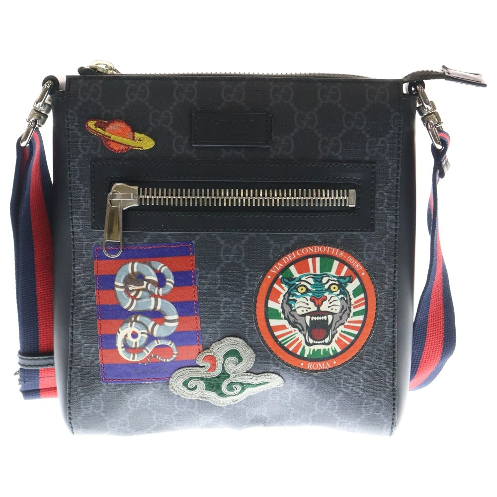 GUCCI(グッチ) GGスプリーム クーリエ ワッペン ショルダーバッグ ブラック 547751