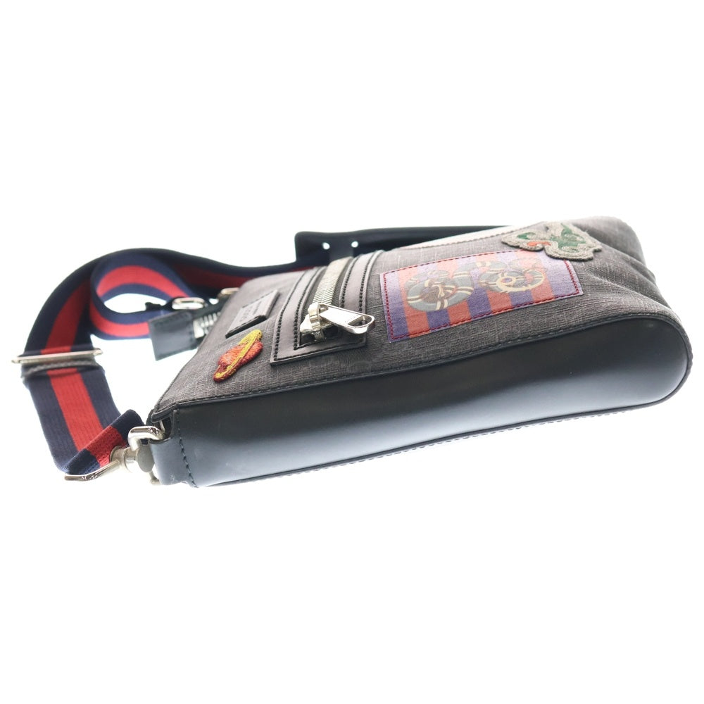 GUCCI(グッチ) GGスプリーム クーリエ ワッペン ショルダーバッグ ブラック 547751
