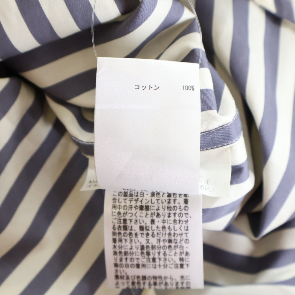 JIL SANDER(ジルサンダー) オーバーサイズ ハイネック ストライプ長袖シャツ ホワイト/ネイビー JSMT602827MT24521012