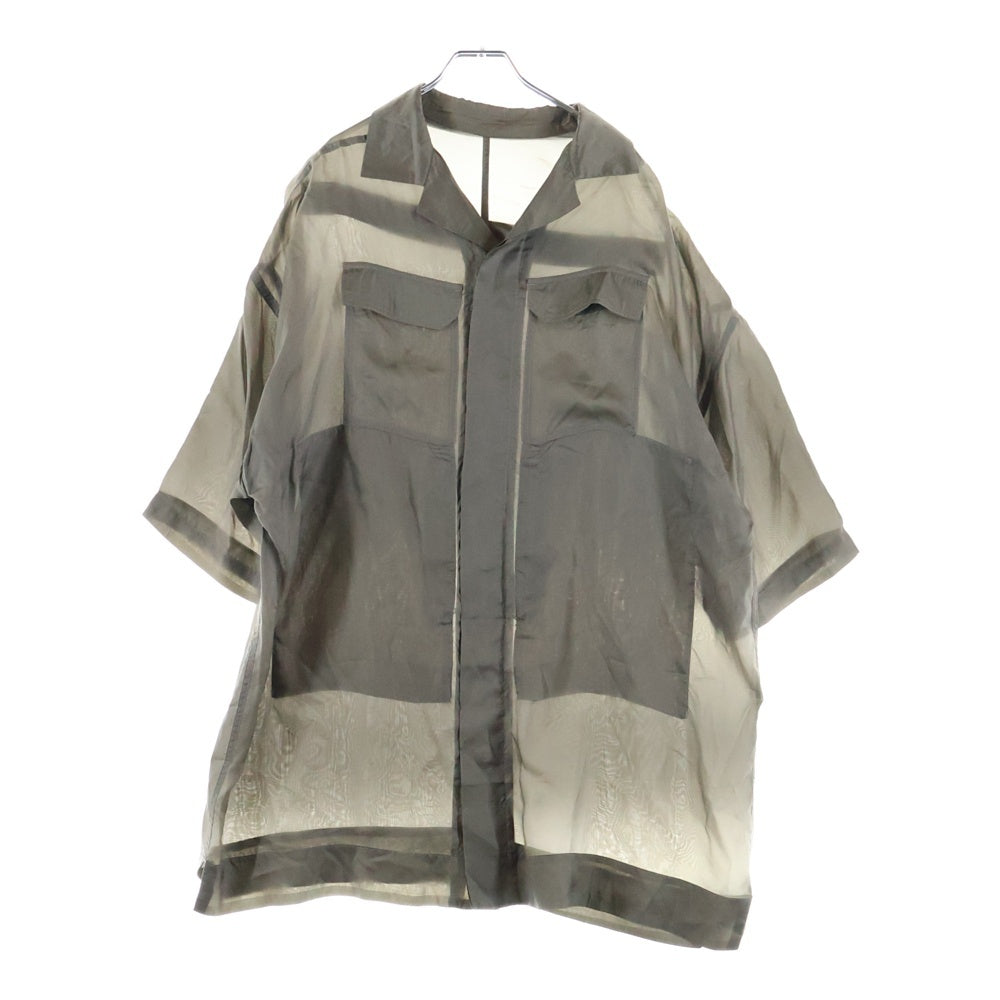 Rick Owens(リックオウエンス) 22SS FOGASHINE MAGNUM TOMMY SHIRT マグナム キュプラ トミー半袖シャツ グレー RU01B1298-J