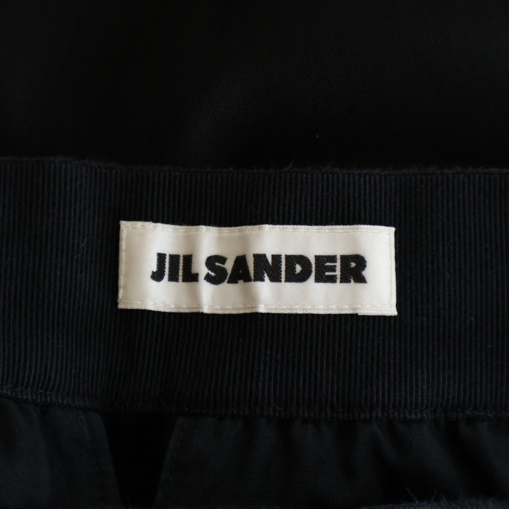 JIL SANDER(ジルサンダー) 22SS ウエストゴム ギャザー スラックス ロングパンツ ブラック JSMU310701MU20290021