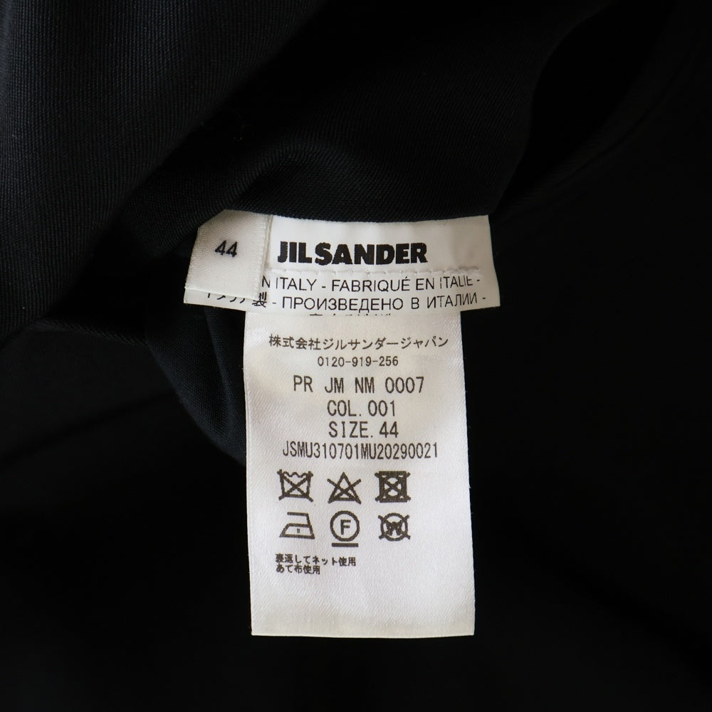 JIL SANDER(ジルサンダー) 22SS ウエストゴム ギャザー スラックス ロングパンツ ブラック JSMU310701MU20290021