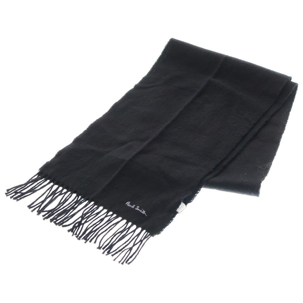 Paul Smith(ポールスミス) ロゴエンブロイダリー ラムズウール マフラー ストール ブラック LBCOMPW12 レディース