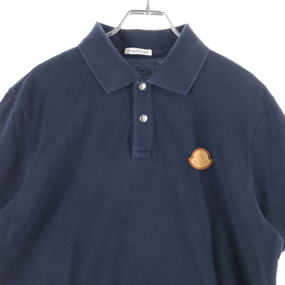 MONCLER(モンクレール) 23AW SS POLO ワッペンロゴ コットン 半袖ポロシャツ ブラック I20918A00014 84556