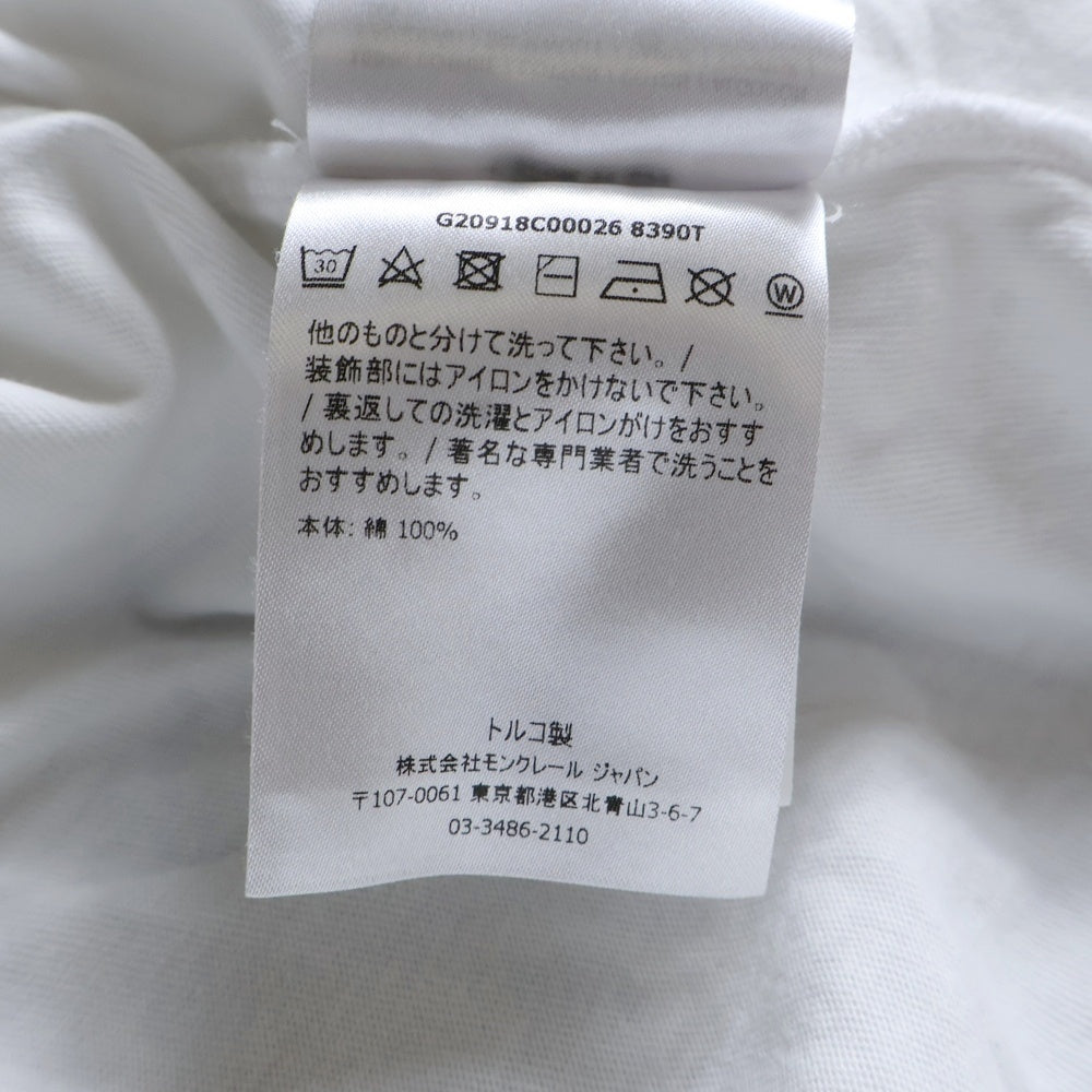 MONCLER(モンクレール) 21AW MAGLIA T-SHIRT マグリア ワッペンロゴ クルーネック 半袖Tシャツ カットソー ホワイト G20918C00026 8390T