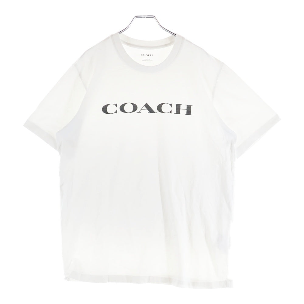COACH(コーチ) フロントロゴプリント クルーネック 半袖Tシャツ カットソー ホワイト C9693