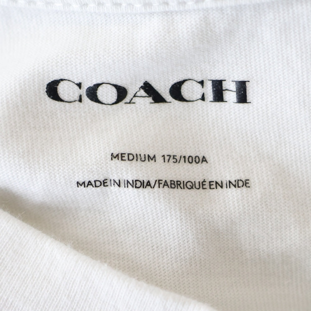 COACH(コーチ) フロントロゴプリント クルーネック 半袖Tシャツ カットソー ホワイト C9693