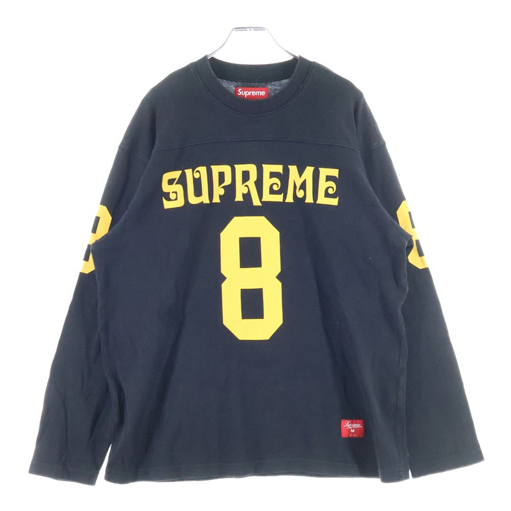SUPREME(シュプリーム) 25SS Affiliated L/S Football Top アフィリエイテッド ナンバリング ロゴプリント フットボール 長袖Tシャツ カットソー ブラック