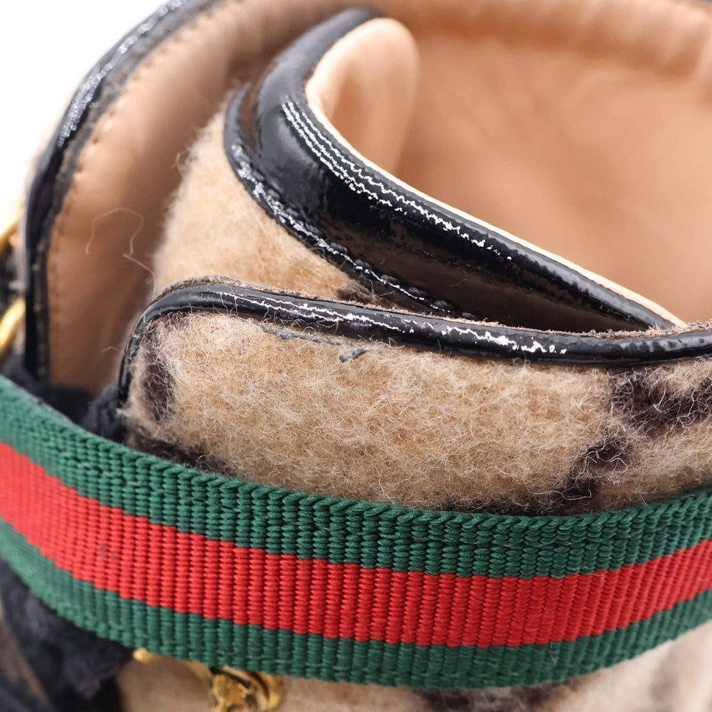 GUCCI(グッチ) GGスプリーム ウール ヒールトレッキングブーツ レディース ベージュ 583349