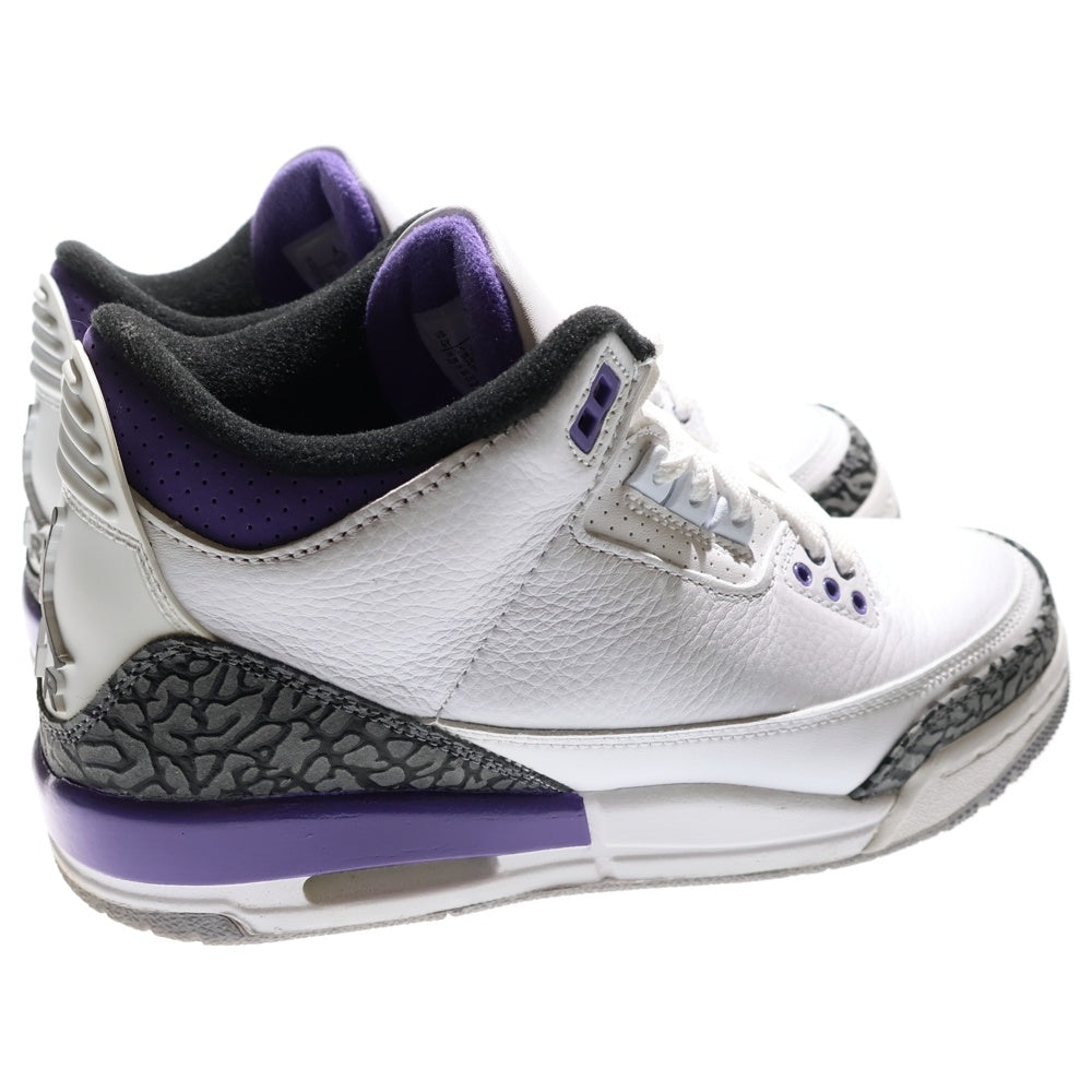 NIKE(ナイキ) AIR JORDAN 3 DARK IRIS GS エアジョーダン3 ダーク アイリス ミドルカットスニーカーシューズ レディース ホワイト/パープル US6Y/24cm DM0967-105