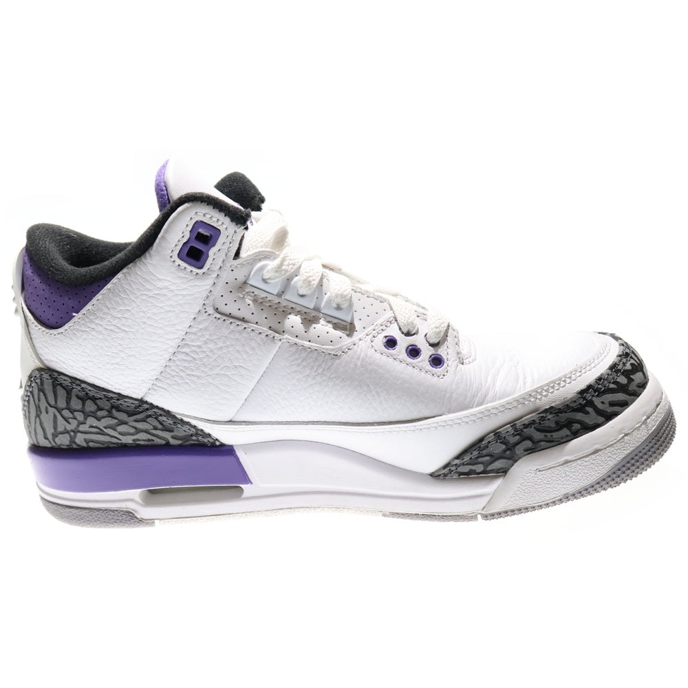 NIKE(ナイキ) AIR JORDAN 3 DARK IRIS GS エアジョーダン3 ダーク アイリス ミドルカットスニーカーシューズ レディース ホワイト/パープル US6Y/24cm DM0967-105