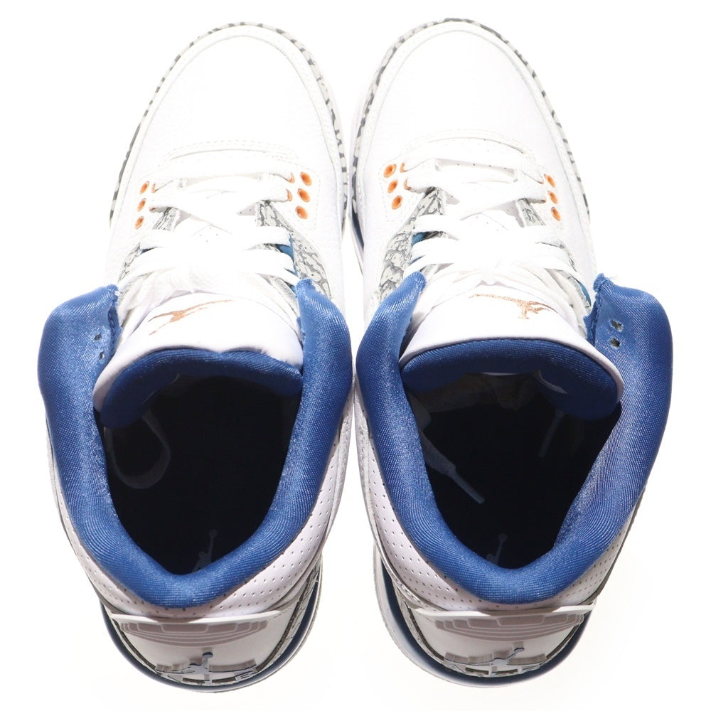 NIKE(ナイキ) AIR JORDAN 3 RETRO GS True Blue and Copper エアジョーダン 3 トゥルーブルーアンドコッパー ハイカットスニーカー ホワイト/ブルー US6Y24cm DM0967-148