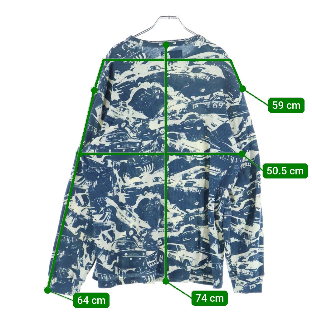 SUPREME(シュプリーム) 24AW ×HYSTERIC GRAMOUR Cars Thermal ヒステリックグラマー カーズ サーマル 長袖Tシャツ ブルー/ホワイト