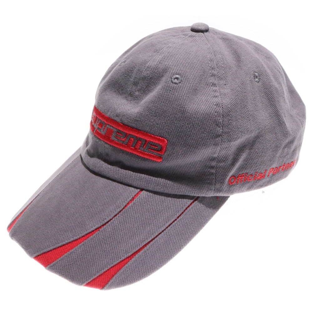 SUPREME(シュプリーム) 23AW Jagged Visor 6-Panel ジャグ バイザー 6パネル キャップ 帽子 グレー/レッド