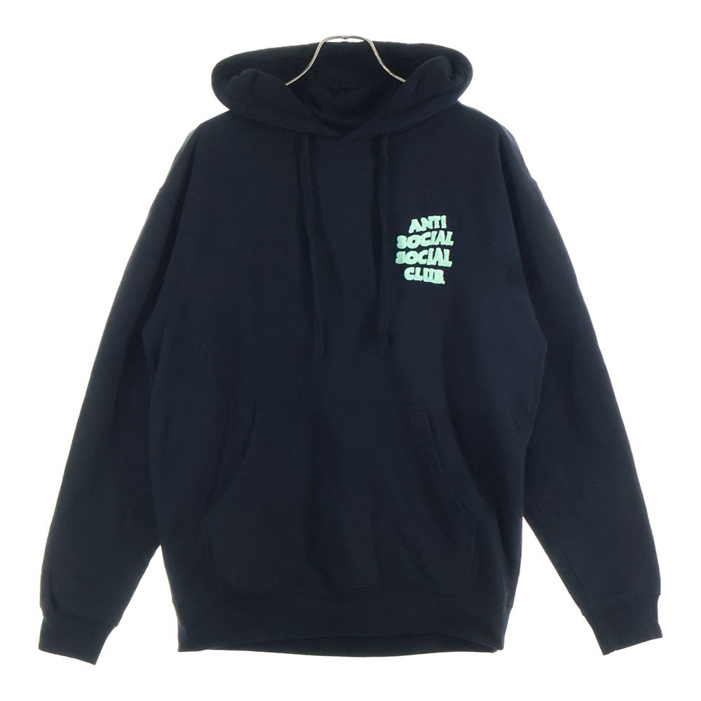 ANTI SOCIAL SOCIAL CLUB(アンチソーシャルソーシャルクラブ) Logo Pullover Parka ロゴプリント スウェットプルオーバーパーカー ブラック/ライトグリーン