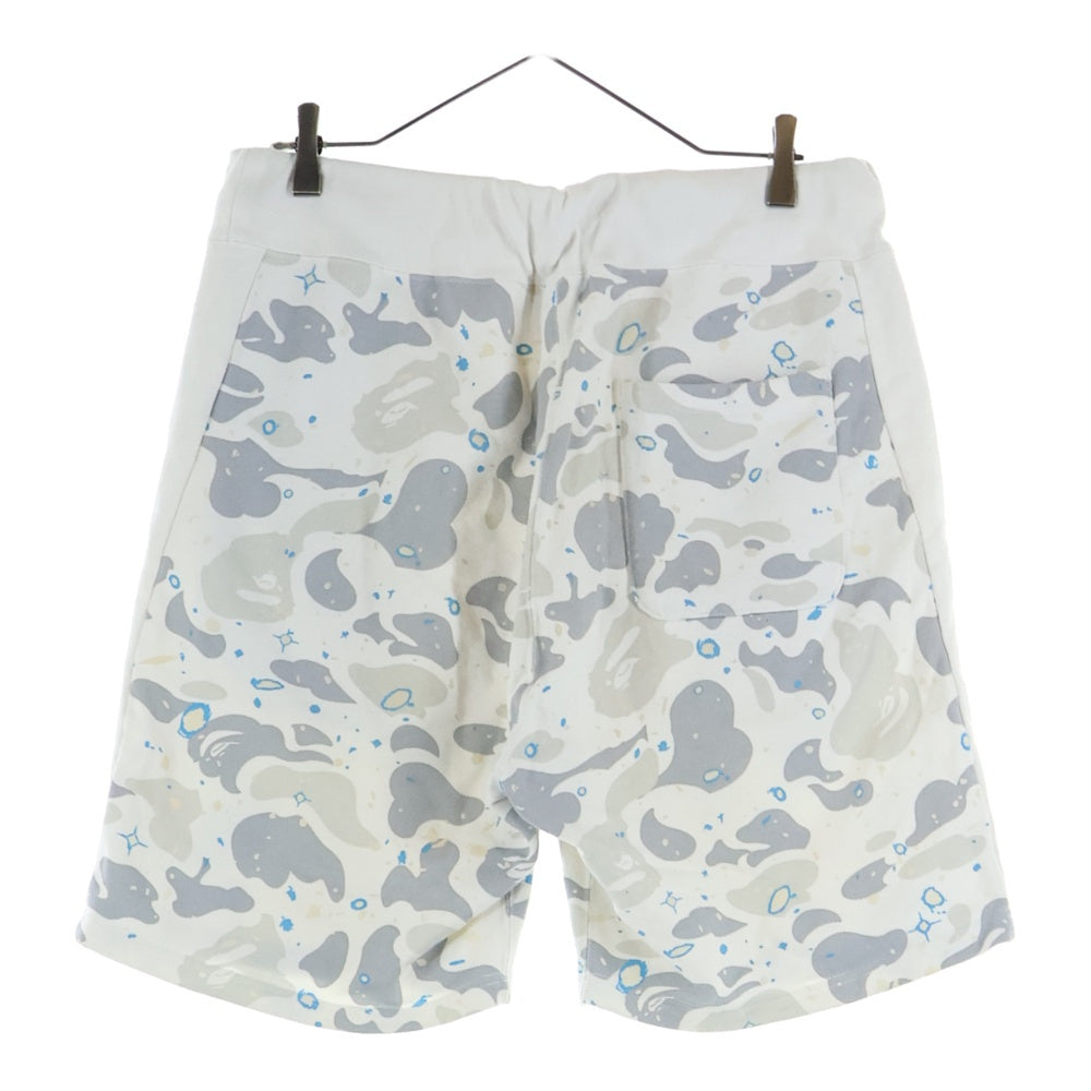 A BATHING APE(アベイシングエイプ) SPACE CAMO SHARK SWEAT SHORTS シャーク スペースカモ スウェットショーツ ハーフパンツ ホワイト 001SPF301006X