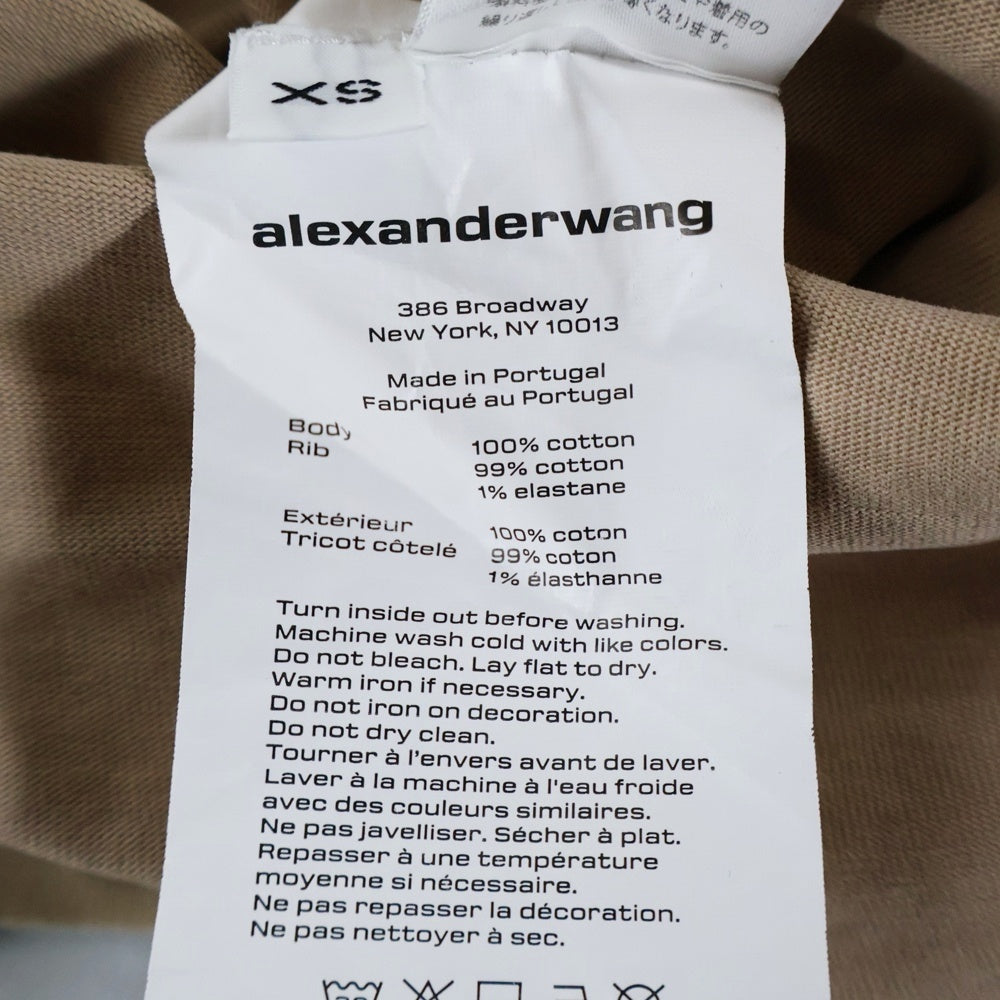 ALEXANDER WANG(アレキサンダーワン) ロゴプリント コットン クルーネック 長袖Tシャツ カットソー ブルー/ブラウン