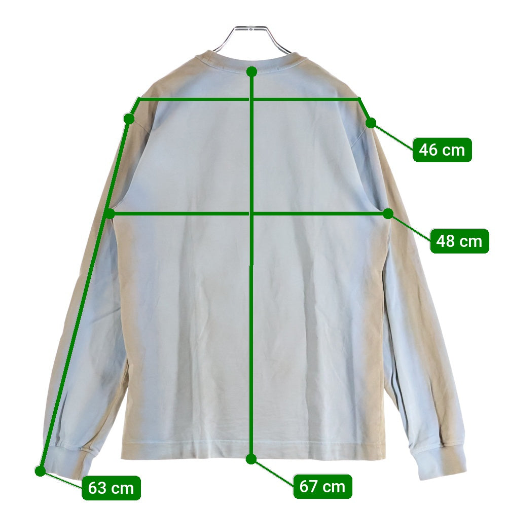 ALEXANDER WANG(アレキサンダーワン) ロゴプリント コットン クルーネック 長袖Tシャツ カットソー ブルー/ブラウン