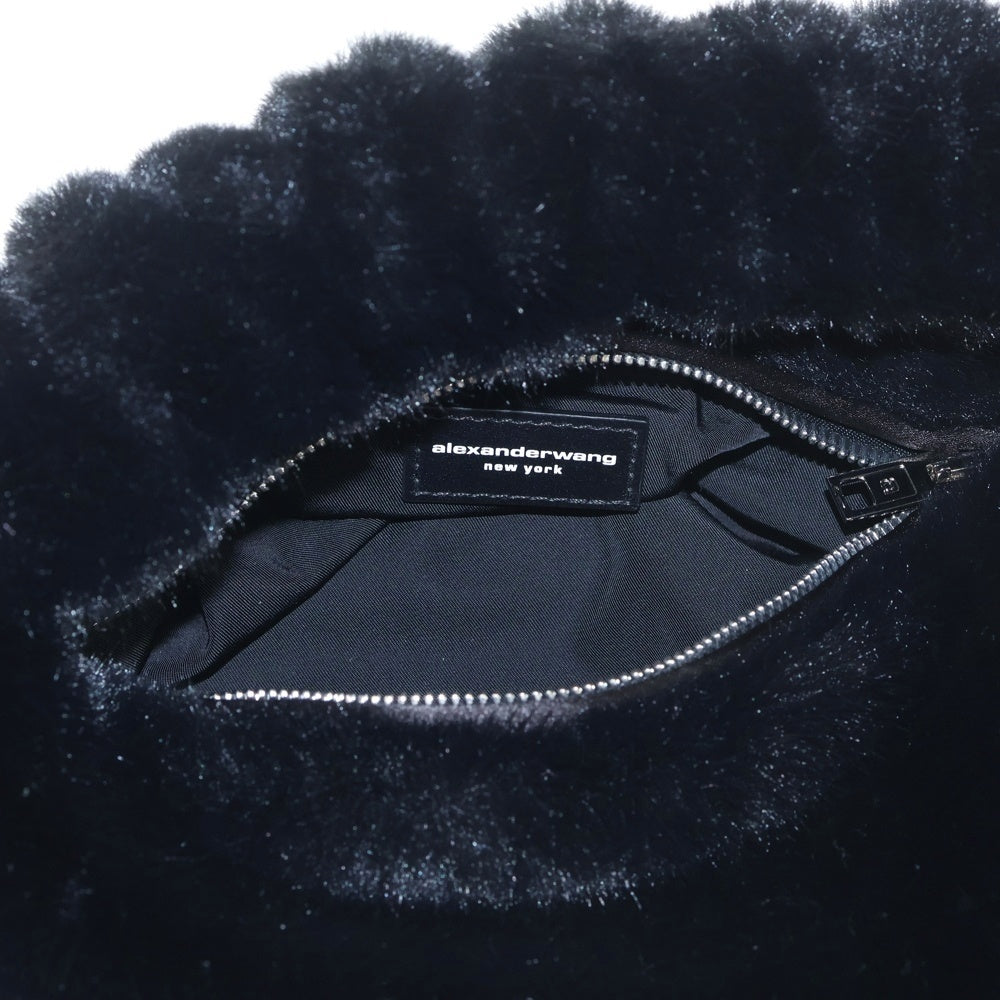 ALEXANDER WANG(アレキサンダーワン) SCRUNCHIE スクランチ フェイクファー スモール ハンドバッグ ブラック レディース